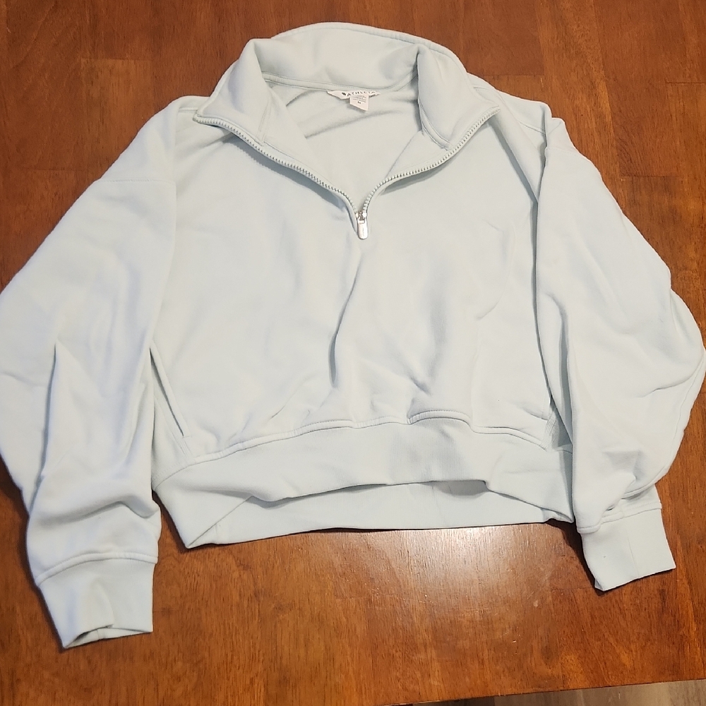 Athleta Light Blue Women's Half-Zip Sweatshirt